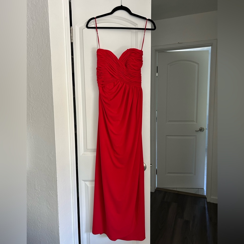 Victor Costa Strapless Scarlet Dress